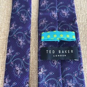 Ted Baker London Men’s Silk Neck Tie Purple Floral